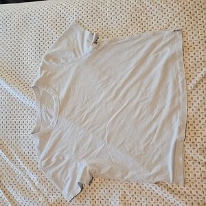 Womens Lululemon Classic-Fit Cotton-Blend T-Shirt. Boxy, Ice Blue.